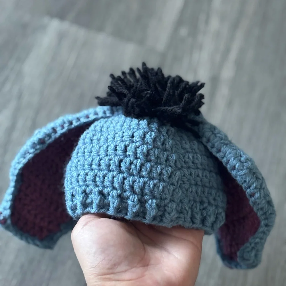 NWT Handmade Eeyore Baby Hat (0-3M) Disney Photo Prop / Costume